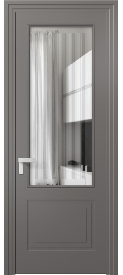 Дверь межкомнатная Rocca 8352 Матовый классический серый Прозрачное стекло с гравировкой "Каннелюры", триплекс, 7 мм Каскадный компланарный наличник МКЛС Цена 86899 ₽ Наличники уже входят в базовый комплект. Фабрика дверей Волховец 8 (800) 551 43 19 Межкомнатная дверь Rocca 8352 Матовый классический серый Прозрачное стекло с гравировкой "Каннелюры", триплекс, 7 мм Цена 86899 ₽ | Volhovec