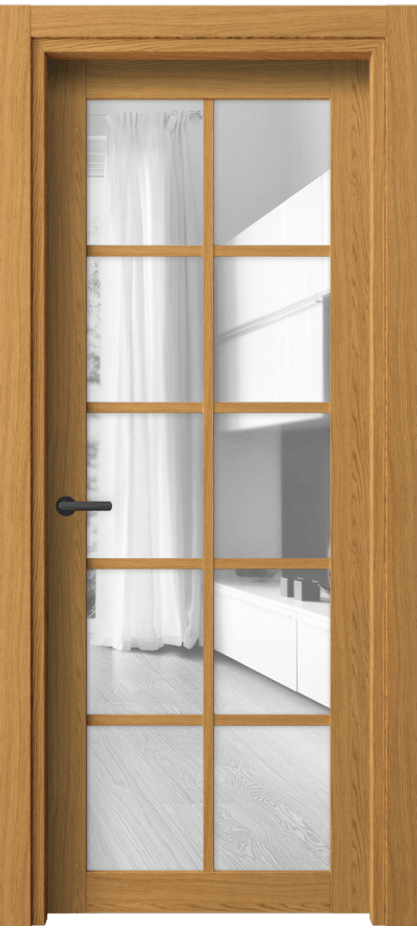 Межкомнатная дверь Neo 2106 Ванильный дуб Прозрачное стекло, триплекс, 6 мм Цена 40040 ₽ | Volhovec