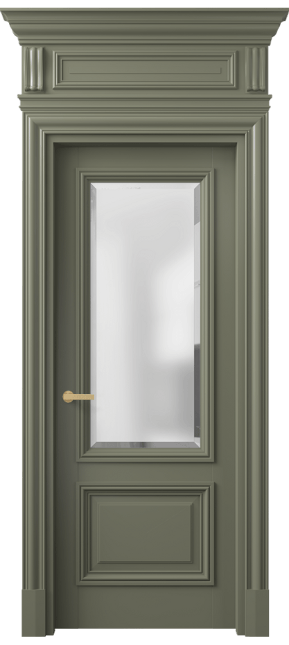 Межкомнатная дверь Antique 7302 Бук оливковый тёмный Сатинированное стекло с фацетом, 6 мм Цена 170750 ₽ | Volhovec