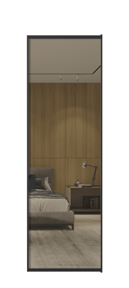 Алюминиевая дверь АЛПЛ040.01 Алюминий Черный Рефлективное бронзовое стекло "Stopsol", калёное, 6 мм Цена 146840  | Volhovec