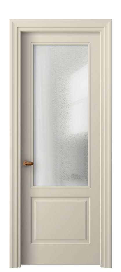 Межкомнатная дверь Esse 8552 Матовый бежево-серый Фактурное стекло "Лёд", триплекс Цена 77330 ₽ | Volhovec