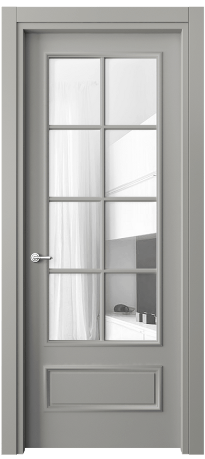 Дверь межкомнатная Paris 8112 Матовый нейтральный серый Прозрачное стекло, 4 мм Гладкий наличник МНСР Цена 63711 ₽ Наличники уже входят в базовый комплект. Фабрика дверей Волховец 8 (800) 551 43 19 Межкомнатная дверь Paris 8112 Матовый нейтральный серый Прозрачное стекло, 4 мм Цена 63711 ₽| Volhovec