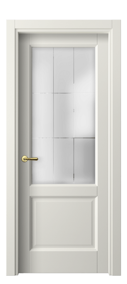 Межкомнатная дверь Galant 1422 Матовый жемчужный Сатинированное стекло с гравировкой "Лофт" Цена 58740 ₽ | Volhovec