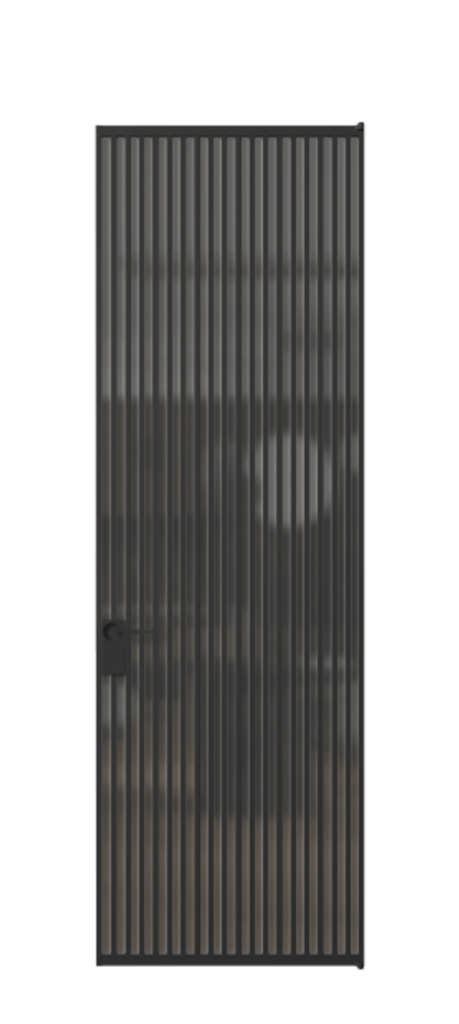 Алюминиевая дверь АЛПЛ040.06 Алюминий Черный Сатинированное серое стекло, триплекс, 6 мм Цена 229890  | Volhovec