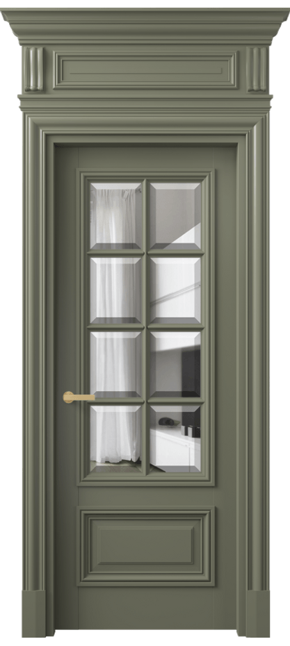 Межкомнатная дверь Antique 7316 Бук оливковый тёмный Прозрачное стекло с фацетом Цена 202410 ₽ | Volhovec