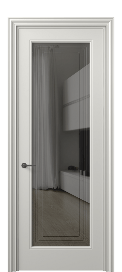 Межкомнатная дверь Mascot 8400 Матовый серый Прозрачное серое стекло с гравировкой "Грани", триплекс, 7 мм Цена 85360 ₽ | Volhovec