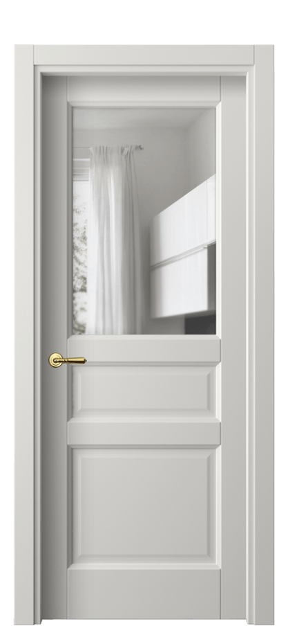 Межкомнатная дверь Galant 1432 Матовый серый Прозрачное стекло Цена 2730 AZE | Volhovec