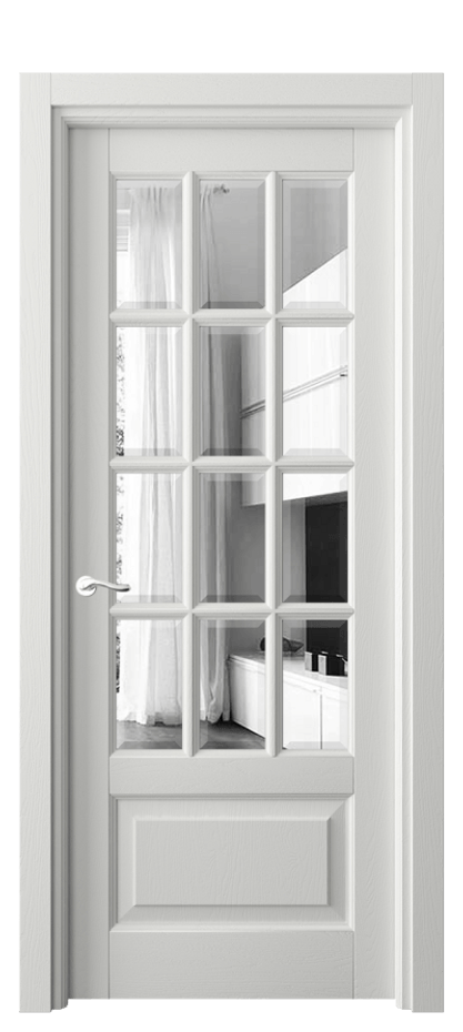 Межкомнатная дверь Lignum 0728 Дуб светло-серый Двустороннее зеркало с фацетом, триплекс Цена 180840 ₽ | Volhovec