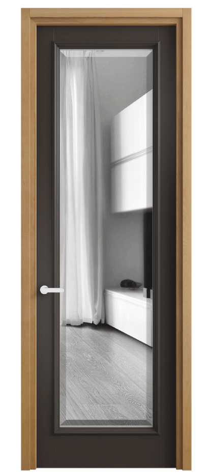 Межкомнатная дверь Charm 6702 Бук антрацит Двустороннее зеркало с фацетом, триплекс Цена 118140 ₽ | Volhovec