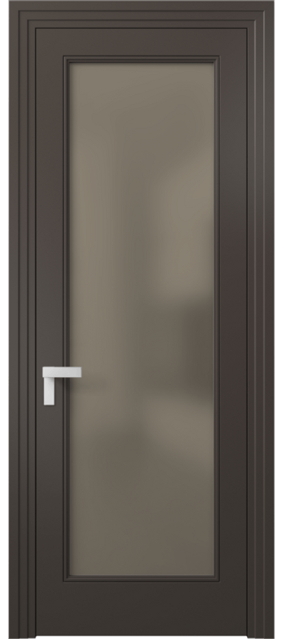 Межкомнатная дверь Rocca 8300 Матовый антрацит Сатинированное бронзовое стекло, триплекс, 8 мм Цена 85690 ₽ | Volhovec
