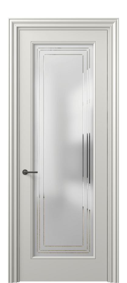 Межкомнатная дверь Mascot 8400 Матовый серый Сатинированное стекло с гравировкой "Грани", триплекс, 7 мм Цена 85360 ₽ | Volhovec