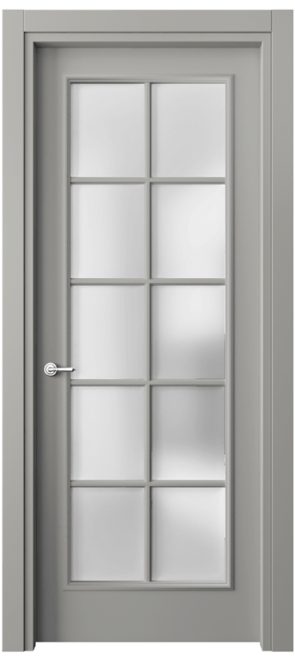 Межкомнатная дверь Paris 8102 Матовый нейтральный серый Сатинированное стекло Цена 84700 ₽| Volhovec