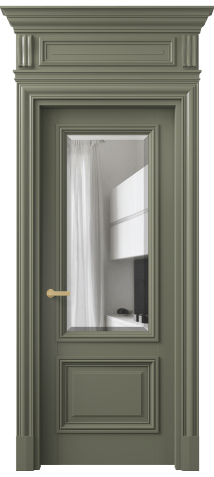 Межкомнатная дверь Antique 7302 Бук оливковый тёмный Прозрачное стекло с фацетом, 6 мм Цена 170750 ₽ | Volhovec