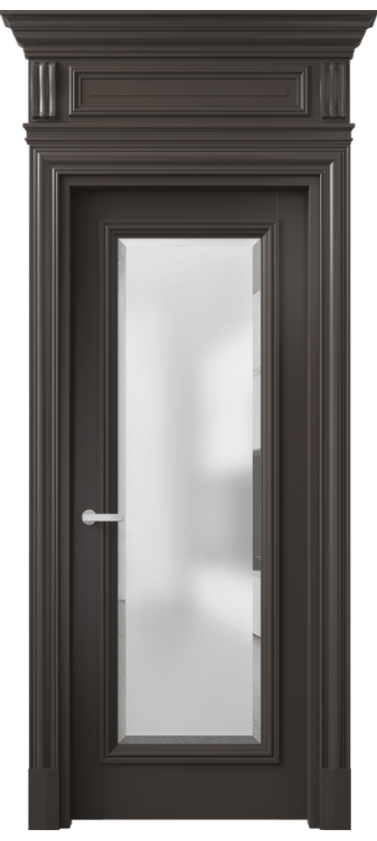 Межкомнатная дверь Antique 7300 Бук антрацит Сатинированное стекло с фацетом Цена 181070 ₽ | Volhovec