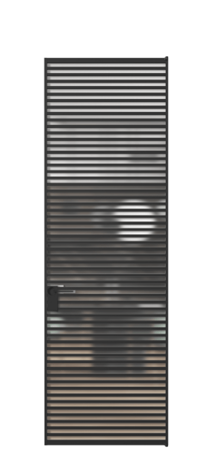 Алюминиевая дверь АЛПЛ040.07 Алюминий Черный Сатинированное стекло "Matelux Crystal Vision", калёное, 6 мм, матовое, каленое 6 мм Цена 238690  | Volhovec