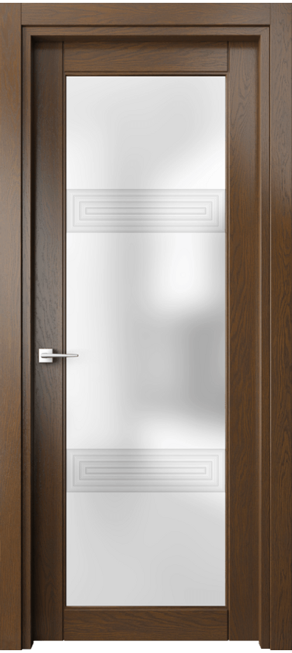 Межкомнатная дверь Эго 6112 Дуб королевский Сатинированное стекло "3Д" Цена 133540 ₽ | Volhovec