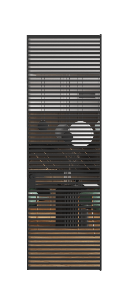 Алюминиевая дверь АЛПЛ040.07 Алюминий Черный Прозрачное стекло "Crystal Vision", калёное, 6 мм Цена 238690  | Volhovec