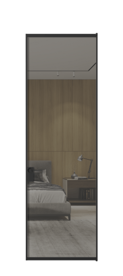 Алюминиевая дверь АЛПЛ040.01 Алюминий Черный Рефлективное серое стекло "Stopsol", калёное, 6 мм Цена 146840  | Volhovec