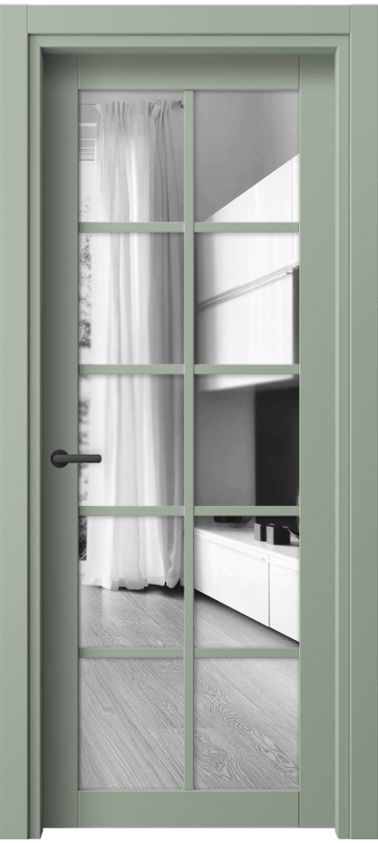 Межкомнатная дверь Neo// 2106 ПЭТ светло-оливковый Двустороннее зеркало, триплекс Цена 41580 ₽ | Volhovec