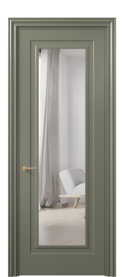 Межкомнатная дверь Mascot 8403 Матовый оливковый тёмный Двустороннее зеркало, триплекс Цена 85470 ₽ | Volhovec