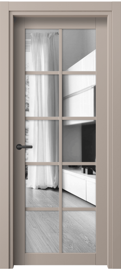 Межкомнатная дверь Neo 2106 ПЭТ серо-коричневый  Двустороннее зеркало, триплекс Цена 41580 ₽ | Volhovec