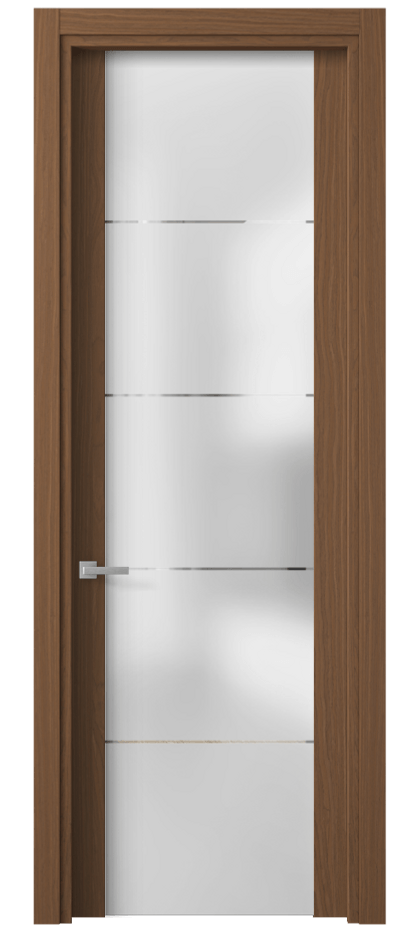 Межкомнатная дверь Planum 4114 Дуб шоколадный матовый Сатинированное стекло с гравировкой «КВАДРО», триплекс Цена 93720 ₽ | Volhovec