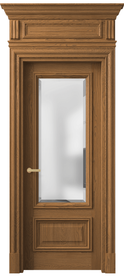 Межкомнатная дверь Antique 7306 Дуб пряный матовый Сатинированное стекло с фацетом Цена 292980 ₽ | Volhovec