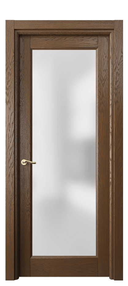 Межкомнатная дверь Лигнум 0700 Дуб королевский брашированный Сатинированное стекло Цена 156750 ₽ | Volhovec