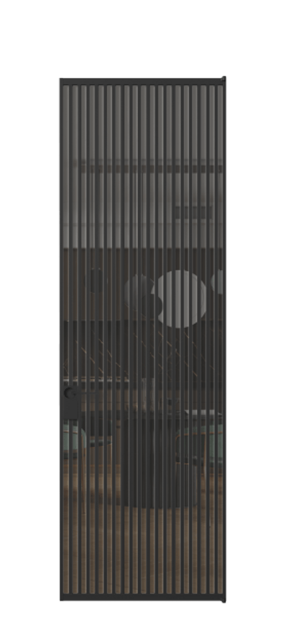 Алюминиевая дверь АЛПЛ040.06 Алюминий Черный Прозрачное серое стекло, триплекс, 6 мм Цена 229890  | Volhovec