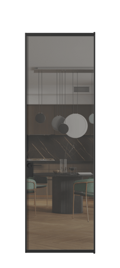 Алюминиевая дверь АЛПЛ040.01 Алюминий Черный Прозрачное серое стекло, триплекс, 6 мм Цена 138040  | Volhovec