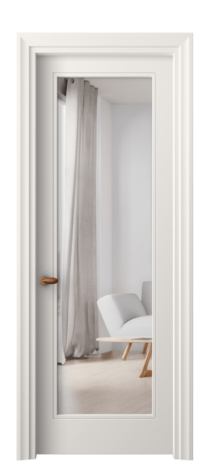 Межкомнатная дверь Esse 8502 Матовый пудровый белый Двустороннее зеркало, триплекс Цена 79530 ₽ | Volhovec