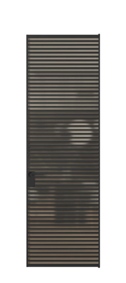 Алюминиевая дверь АЛПЛ040.07 Алюминий Черный Сатинированное бронзовое стекло, триплекс, 6 мм Цена 229890  | Volhovec