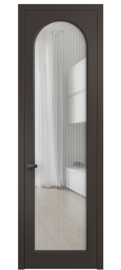 Межкомнатная дверь Palazzo 6804 Матовый антрацит Рифлёное стекло "Moru", триплекс Цена 115530 ₽ | Volhovec