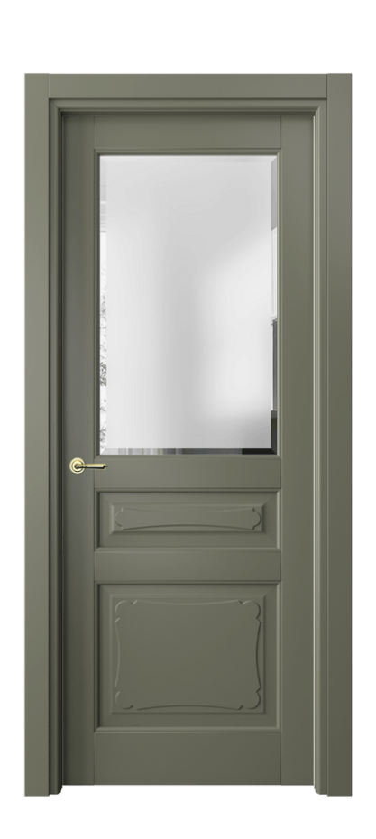 Межкомнатная дверь Toscana Elegante 6324 Бук оливковый тёмный Сатинированное стекло с фацетом, 6 мм Цена 107140 ₽ | Volhovec