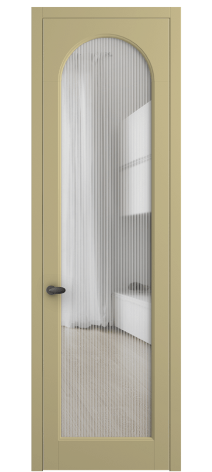 Межкомнатная дверь Palazzo 6804 Матовый белоснежный Рифлёное стекло "Moru", триплекс, 8 мм Цена 139260 ₽ | Volhovec
