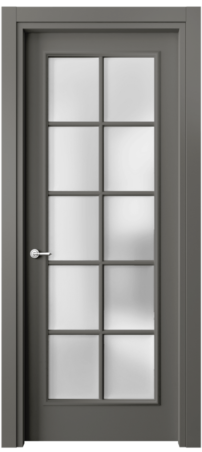 Межкомнатная дверь Париж 8102 Матовый классический серый Сатинированное стекло Цена 84700 ₽| Volhovec