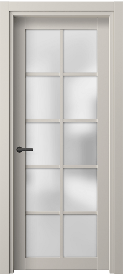 Межкомнатная дверь Neo 2106 ПЭТ светло-серый Сатинированное стекло Цена 39380 ₽ | Volhovec