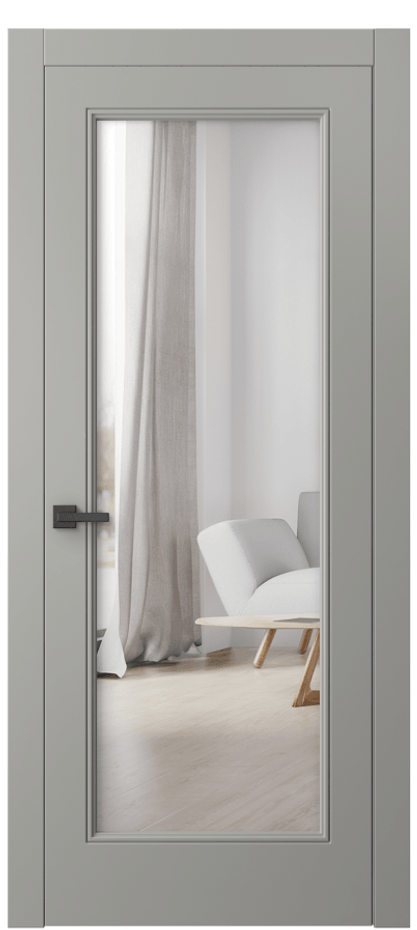 Межкомнатная дверь Linea 8300 Матовый нейтральный серый Двустороннее зеркало, триплекс Цена 84370 ₽ | Volhovec
