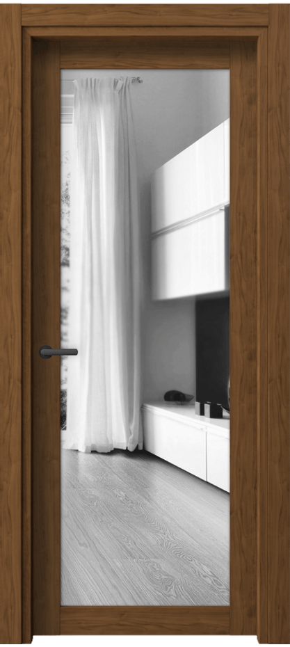 Межкомнатная дверь Нео 2102 Лесной орех Двустороннее зеркало, триплекс Цена 34561 ₽ | Volhovec