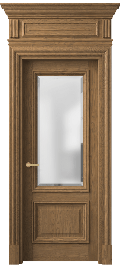 Межкомнатная дверь Antique 7302 Дуб мускатный матовый Сатинированное стекло с фацетом Цена 292980 ₽ | Volhovec