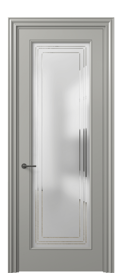 Дверь межкомнатная Mascot 8400 Матовый нейтральный серый Сатинированное стекло с гравировкой "Грани", триплекс, 7 мм Фигурный наличник МНСР Цена 85360 ₽ Наличники уже входят в базовый комплект. Фабрика дверей Волховец 8 (800) 551 43 19 Межкомнатная дверь Mascot 8400 Матовый нейтральный серый Сатинированное стекло с гравировкой "Грани", триплекс, 7 мм Цена 85360 ₽ | Volhovec