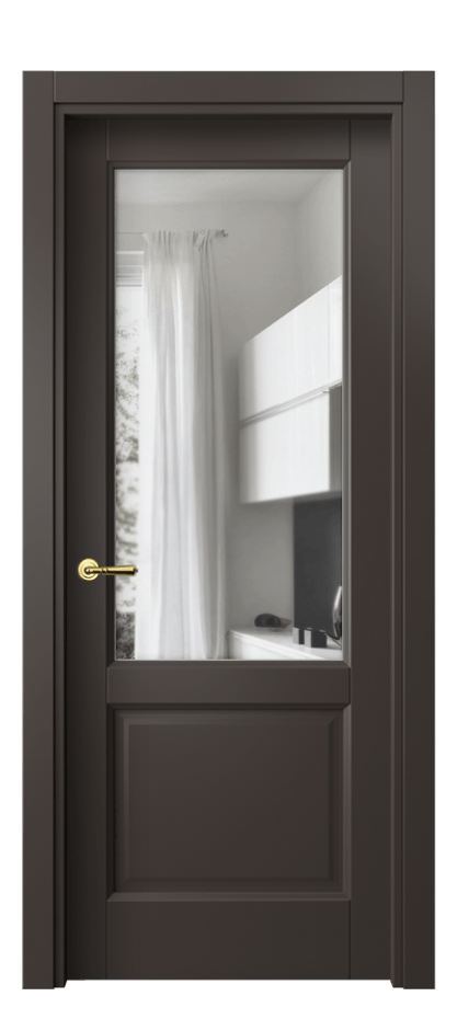 Межкомнатная дверь Galant 1422 Матовый антрацит Прозрачное стекло Цена 57640 ₽ | Volhovec