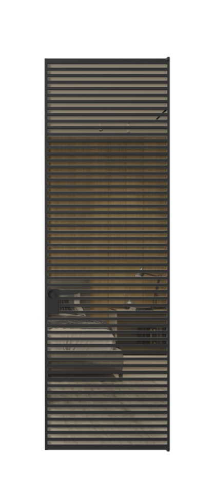 Алюминиевая дверь АЛПЛ040.07 Алюминий Черный Рефлективное бронзовое стекло "Stopsol", калёное, 6 мм Цена 238690  | Volhovec