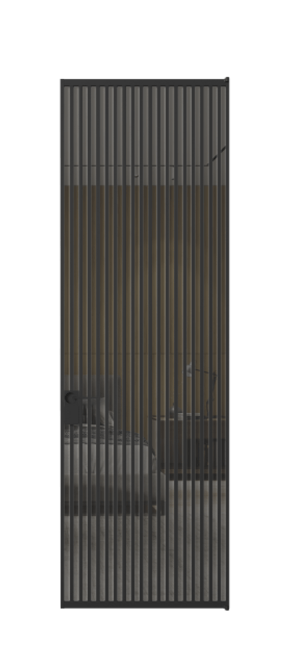 Алюминиевая дверь АЛПЛ040.06 Алюминий Черный Рефлективное серое стекло "Stopsol", калёное, 6 мм Цена 238690  | Volhovec