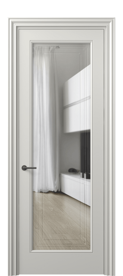 Межкомнатная дверь Mascot 8400 Матовый серый Прозрачное стекло с гравировкой "Грани", триплекс, 7 мм Цена 85360 ₽ | Volhovec