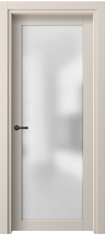 Межкомнатная дверь Neo 2102 ПЭТ пудровый бежевый Сатинированное стекло Цена 34870 ₽ | Volhovec