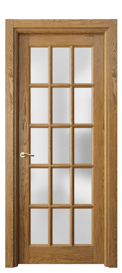 Межкомнатная дверь Лигнум 0708 Дуб медовый брашированный Сатинированное стекло Цена 189200 ₽ | Volhovec