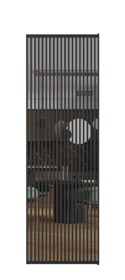 Алюминиевая дверь АЛПЛ040.06 Алюминий Черный Прозрачное стекло "Crystal Vision", калёное, 6 мм Цена 238690  | Volhovec