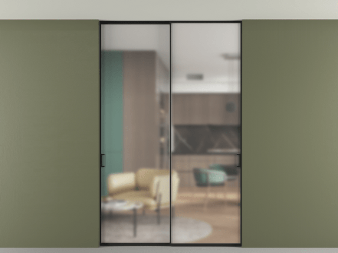 Перегородка Formato внутри проёма двустворчатая со скрытым креплением в потолок АЛПР 040.01 Алюминий Черный Сатинированное стекло "Matelux Crystal Vision", калёное, 6 мм, матовое, каленое 6 мм. Скрытый короб ЧЕР Цена 270600 ₽ 1. Полотно 2 шт. (800/2100 мм)
2. Комплект установки раздвижной системы
3. Базовый комплект фурнитуры
4. Ручка RONDO. Фабрика дверей Волховец 8 (800) 551 43 19 Перегородка Formato внутри проёма двустворчатая со скрытым креплением в потолок АЛПР 040.01 Алюминий Черный Сатинированное стекло "Matelux Crystal Vision", калёное, 6 мм, матовое, каленое 6 мм Цена 270600 ₽ | Volhovec