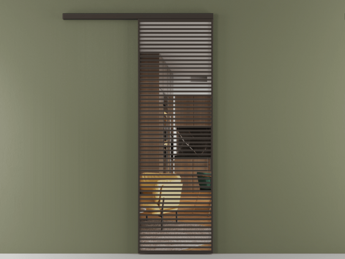 Перегородка Формато вдоль стены 1 створка АЛПР 040.07 Алюминий антрацит Прозрачное стекло "Кристал Вижн", калёное Цена 209970 ₽  | Volhovec